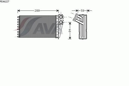 AVA PEA6227 Радиатор печки! Peugeot 307 1.4-2.0 16V 00>