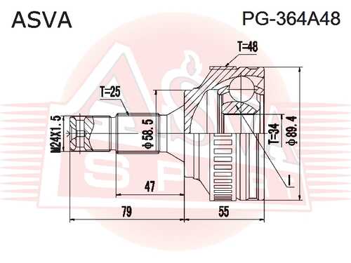 ASVA PG364A48 ШРУС наружный