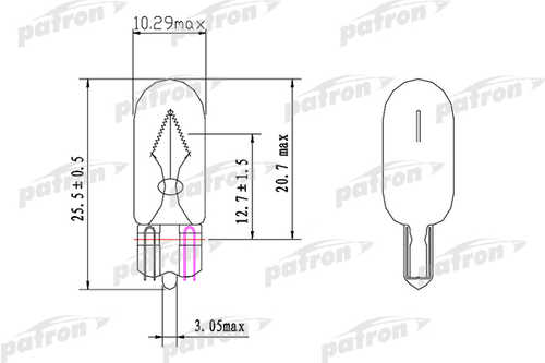PATRON PLWY5W Лампа (А12-5 б/ц желт.)