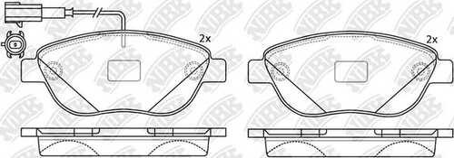 NIBK PN0187W - колодки дисковые! передние Peugeot 307,Citroen Xsara 1.6-2.0/HDi 00>