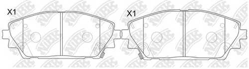 NIBK PN5821 Колод. торм. диск. передние (FMSI D2218-9458, MAZDA BCYA3328ZA, BCYB3328ZA)