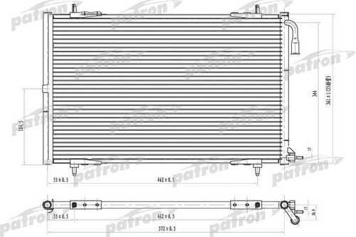 PATRON PRS1089 Радиатор кондиционера паяный PEUGEOT: 20