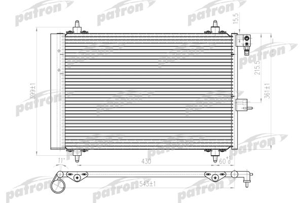 PATRON PRS1125 Радиатор кондиционера паяный CITROEN: XS