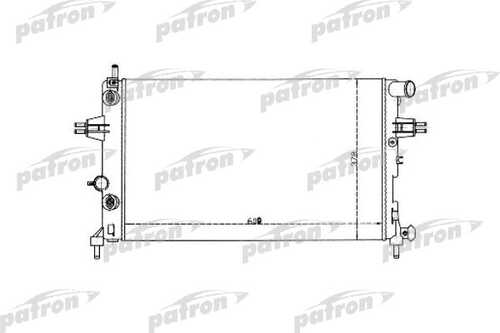 PATRON PRS3335 Радиатор системы охлаждения OPEL ASTRA 1.4-2.2 16V, ZAFIRA 1.6 16V/1.8 16V/2.2 16V 99-, (A/T