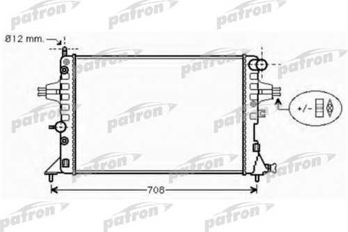 PATRON PRS3573 Радиатор системы охлаждения OPEL ASTRA G 1.4 16V/1.6/1.6 16V/1.8 16V/2.2/2.2 16V, 98-05, ZAF