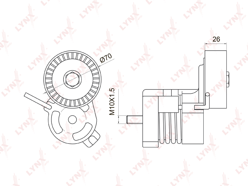 LYNX PT-3008 Натяжитель с роликом / приводной BMW 1 (E81-88) 1.6-2.0 03-12 / 3 (E46 90) 02-11 5 (E60/61) 2.