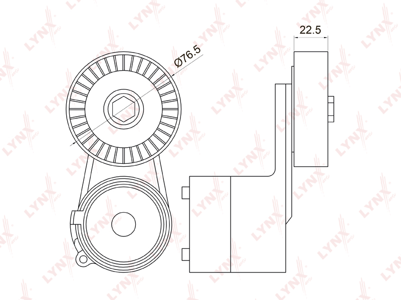 LYNX PT3032 Ролик натяжной c механизмом натяжения! Opel Astra G/Zafira 1.6/1.8 98>