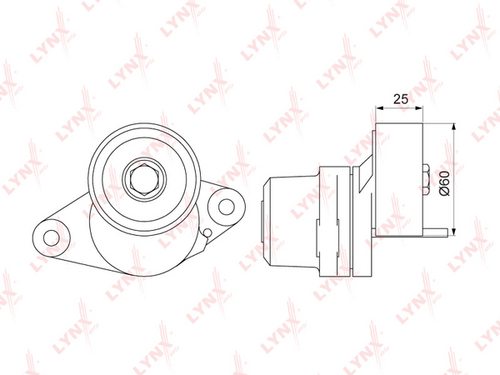 LYNX PT-3270 Натяжитель ремня, клиновый зубча