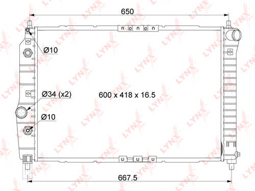 LYNX RB1006 Радиатор системы охлаждения! Chevrolet Kalos 1.4-1.6i 16V <04