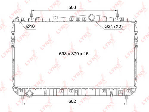 LYNX RB-1015 Радиатор системы охлаждения! Chevrolet, Daewoo Lacetti/Nubira 1.4-1.8 05>