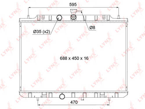 LYNX RB-1105 Радиатор системы охлаждения! Nissan X-Trail 2.0-2.5i 16V 07>