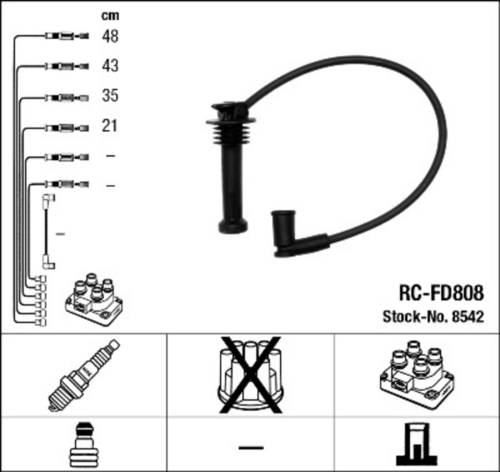 NGK RC-FD808 Комплект проводов зажигания
