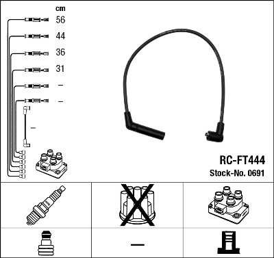 NGK RC-FT444 ;Комплект проводов зажигания