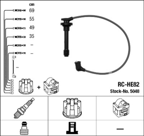NGK RCHE82 RC-HE 82 комплект проводов! Honda CR-V 2.0 16V 95-99