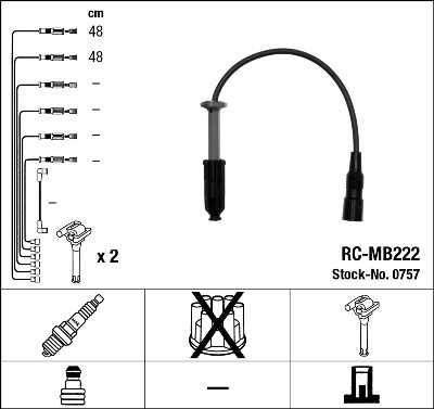 NGK RC-MB222 Комплект проводов зажигания