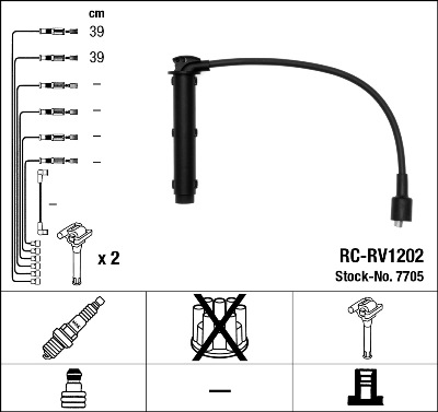 NGK RC-RV1202 RC-RV 1202 комплект проводов! Rover 25/45/75 1.4-1.8i 00>