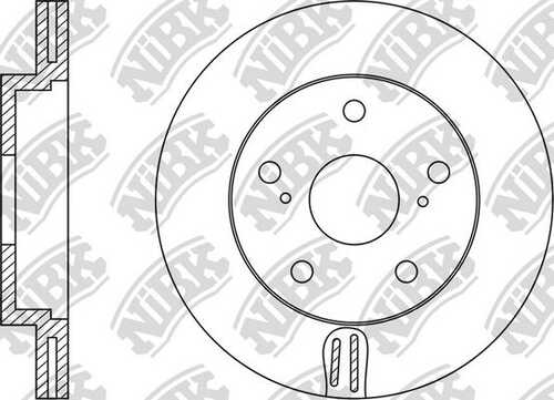 NIBK RN1238 - диск тормозной перед.! d=275/62,w=22/19,5 отв. toyota Auris/Corolla1.3/1.4/1.6 VVTi 07>