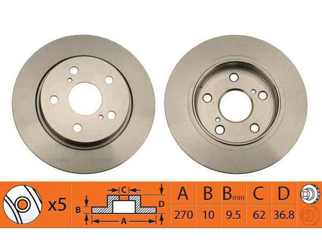 NIBK RN1352 - диск тормозной задний! Toyota Auris 1.4/1.6/2.0D-4D/2.2D 07>