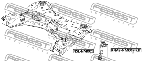 FEBEST RNAB-NM005-KIT Сайлентблок передней тяги стабилизатора (КОМПЛЕКТ)