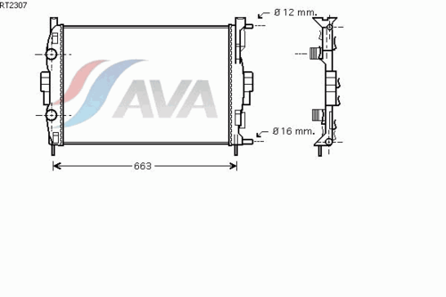 AVA RT2307 Радиатор системы охлаждения! Renault Megane II/Scenic 1.6-2.0/1.9dCi 02>