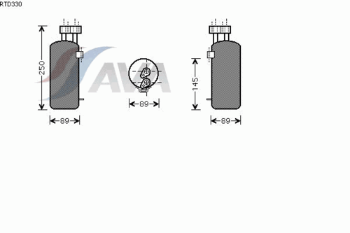 AVA RTD330 GR931412=VL509793=8FT 351 335-041 [8200247360] осушитель конд. Renault Megane all 02>