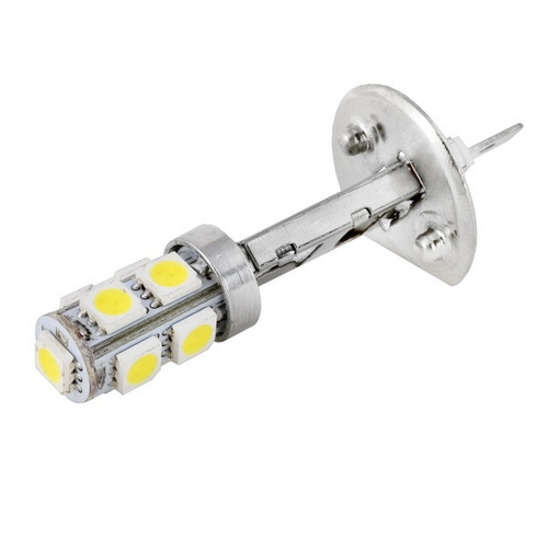 SKYWAY S08201003 Автолампа диод H1 12V 9 SMD диодов 1-КОНТАКТНАЯ белая ближний, дальний свет, противотуманные