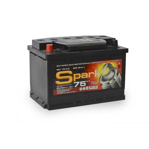 SPARK SPA753R Аккумулятор 75 а/ч 620A обр. п. (278х175х190) 6СТ-75 VLЗ (R)