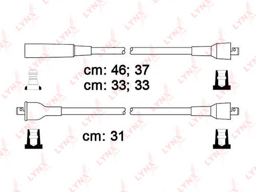 LYNX SPC8101 Комплект проводов зажигания sae, din, din GAZ, UAZ 3160 2.9 94>03, GAZELLE 2.4 93>01, VOL