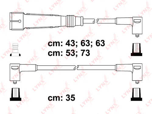 LYNX SPE8005 Комплект проводов! Audi 100 2.0-2.3 84>, VW T4 2.5i 91>