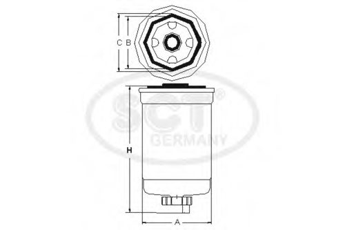 SCT ST 302 SТ 302/ФИЛЬТР топливный (КИТАЙ);Топливный фильтр