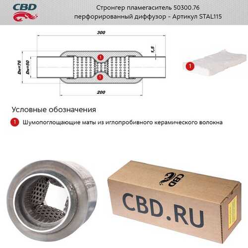 CBD STAL115 Стронгер пламегаситель 50300.76 перфорированный диффузор