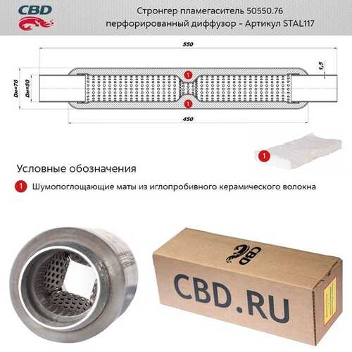 CBD STAL117 Стронгер пламегаситель 50550.76 перфорированный диффузор/,