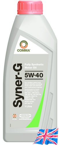 COMMA SYN1L 5W40 SYNER-G (1L) масло мот.! син. ACEA A3/B4,API SN/CF, MB 229.1(3),VW 502.00/505.00