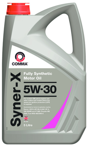COMMA SYX5L 5W30 SYNER-X (5L) масло моторное! синт. API SN, ILSAC GF-5, GM 6094M/4718M, Ford WSS-M2C946-A