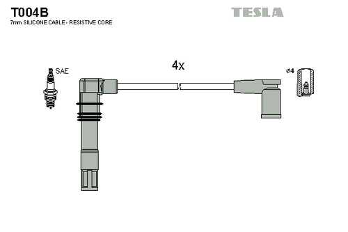 TESLA T004B Комплект проводов зажигания