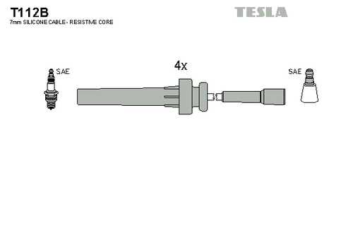 TESLA T112B Комплект проводов! Chrysler PT Cruiser/Serbing/Voyager 2.0/2.4i 00-10