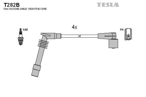 TESLA T282B Комплект проводов! Opel Omega/Vectra 2.0i 94-02