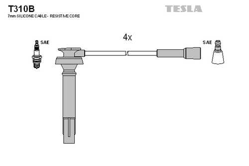 TESLA T310B Комплект проводов! Subaru Legasy/Forester/Outback/Impreza 2.0/2.5i 98>