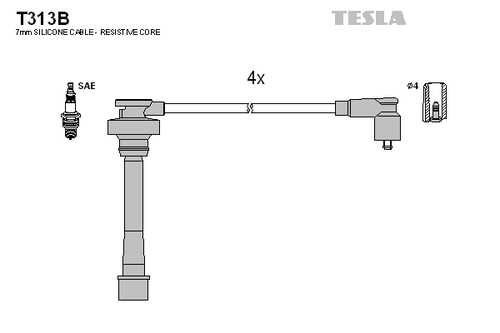 TESLATECHNICS T313B Комплект проводов! Chery Tiggo 2.4