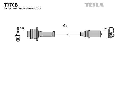 TESLA T370B Комплект проводов зажигания