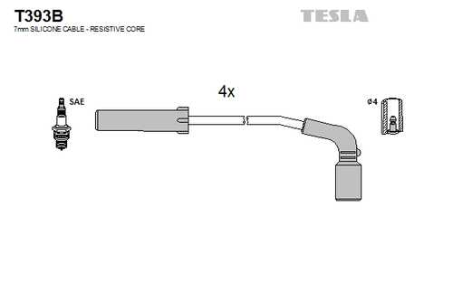 TESLA T393B к-кт проводов! Daewoo Lanos T100 96-00