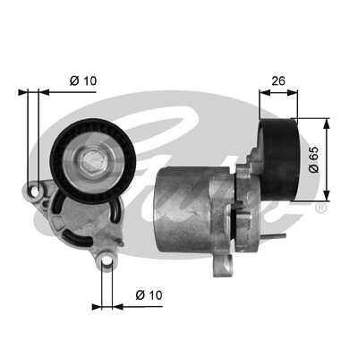 GATES T39403 Ролик натяжной ремня но! BMW F30/F10/G30/G11 1.8-2.0D