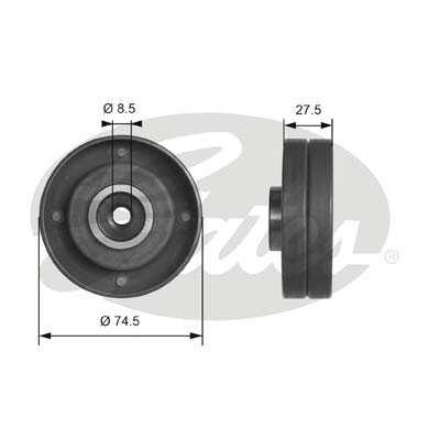 GATES T41174 ролик обводной ремня ГРМ! Audi 80/90/100 2.0-2.3/2.0TD <92