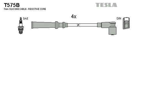 TESLA T575B Комплект проводов высоковольтных! Rover 200/400 2.0i 92>