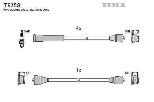 TESLA T635S Провода в/в SIL 635 (MОСКВИЧ 214)