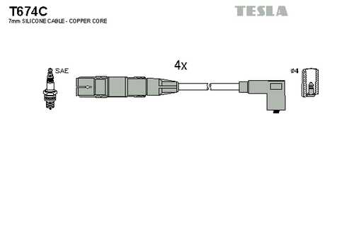 TESLA T674C Комплект проводов! Audi A3/A4, VW Bora/Golf/Polo 1.6i 95>