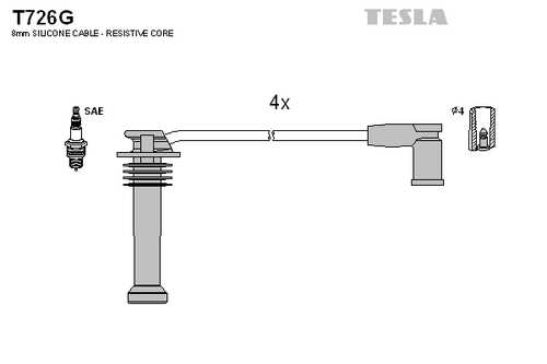 TESLA T726G Комплект проводов зажигания