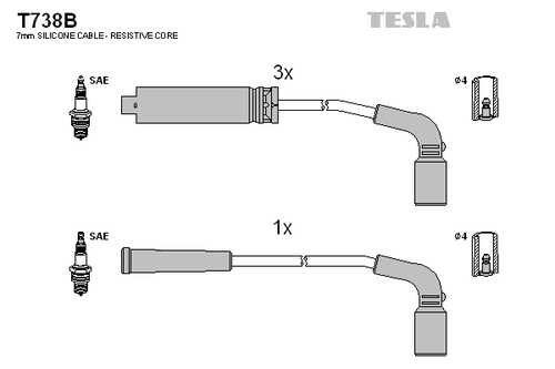 TESLA T738B Комплект проводов зажигания