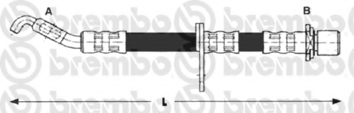 BREMBO T 83 014 Шланг тормозной передний правый! L=480 Toyota RAV4 2.0 94-00