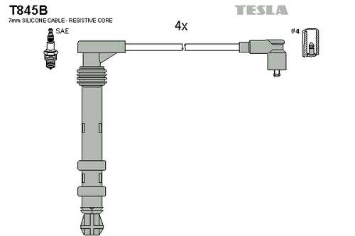 TESLA T845B Комплект проводов! Fiat Brava/Marea/Palio 1.6i 95>